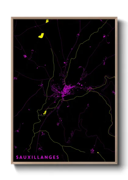 Une affiche de carte sur Sauxillanges