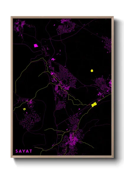 Une affiche de carte sur Sayat