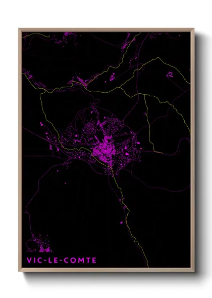 Une affiche de carte sur Vic-le-Comte