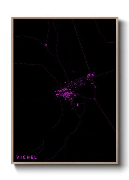 Une affiche de carte sur Vichel