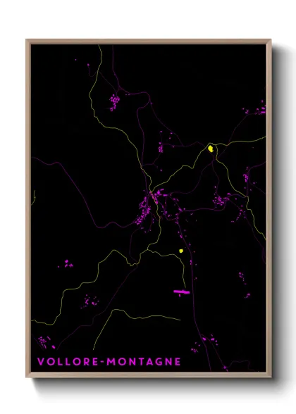 Une affiche de carte sur Vollore-Montagne
