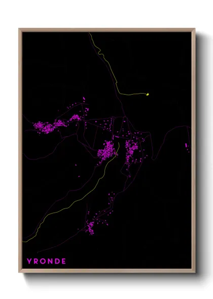 Une affiche de carte sur Yronde