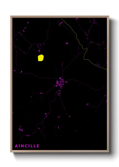 Une affiche de carte sur Aincille