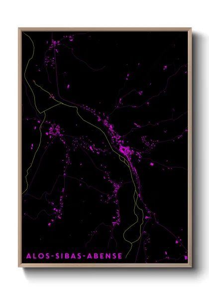 Une affiche de carte sur Alos-Sibas-Abense