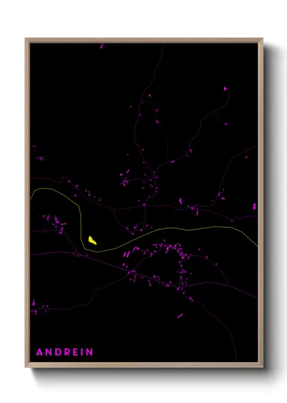 Une affiche de carte sur Andrein