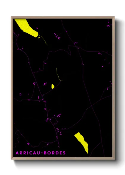 Une affiche de carte sur Arricau-Bordes