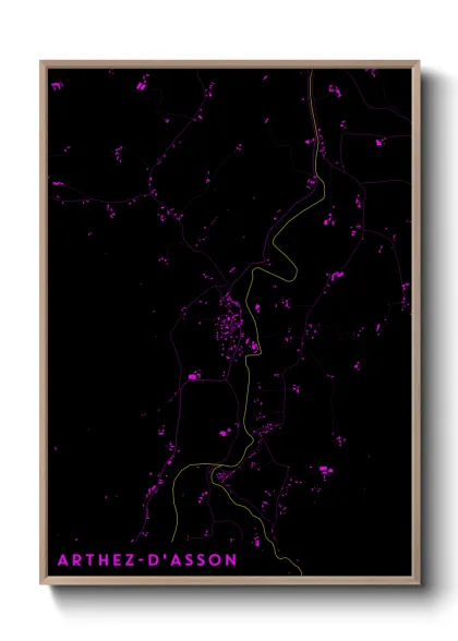 Une affiche de carte sur Arthez-d'Asson