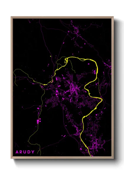 Une affiche de carte sur Arudy