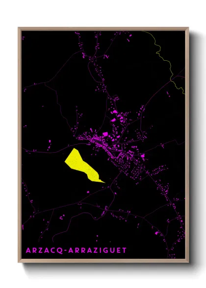 Une affiche de carte sur Arzacq-Arraziguet