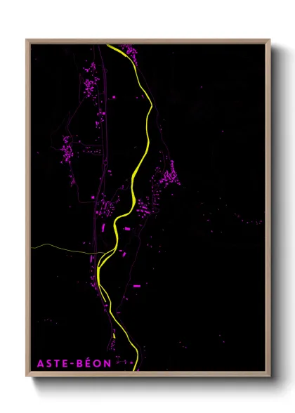 Une affiche de carte sur Aste-Béon