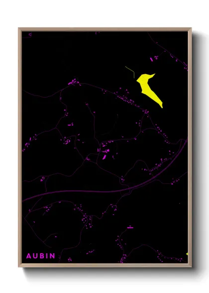 Une affiche de carte sur Aubin