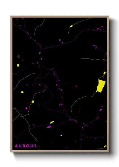 Une affiche de carte sur Aubous