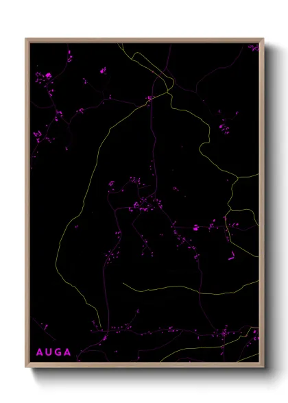 Une affiche de carte sur Auga