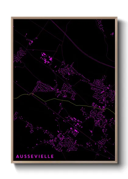 Une affiche de carte sur Aussevielle