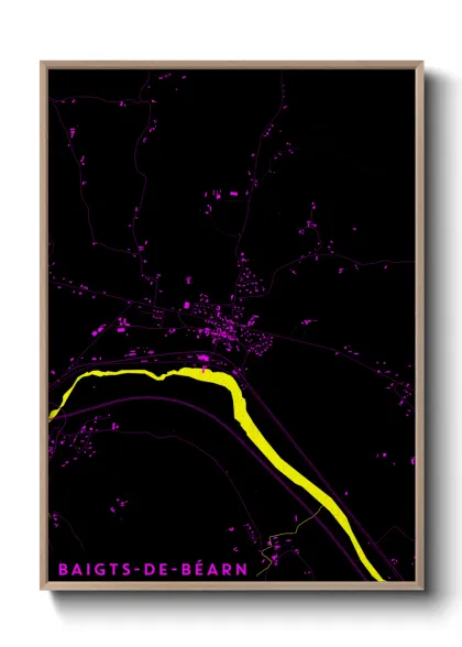 Une affiche de carte sur Baigts-de-Béarn