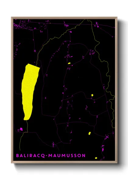 Une affiche de carte sur Baliracq-Maumusson