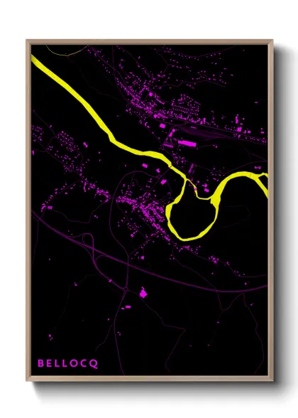 Une affiche de carte sur Bellocq