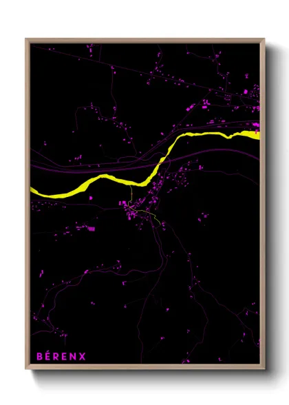 Une affiche de carte sur Bérenx