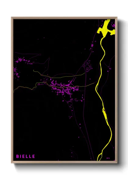 Une affiche de carte sur Bielle