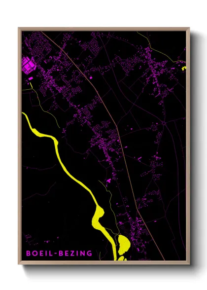 Une affiche de carte sur Boeil-Bezing