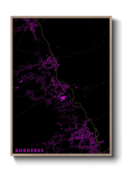 Une affiche de carte sur Bordères