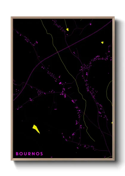 Une affiche de carte sur Bournos