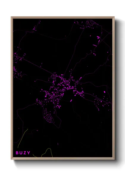 Une affiche de carte sur Buzy