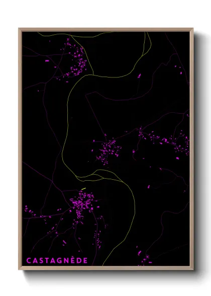 Une affiche de carte sur Castagnède