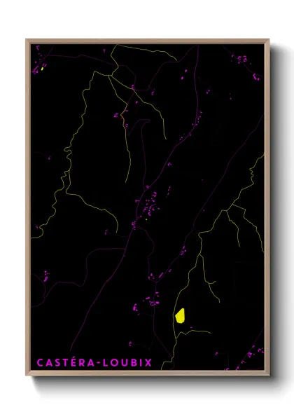 Une affiche de carte sur Castéra-Loubix