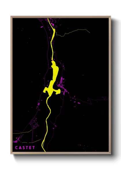 Une affiche de carte sur Castet