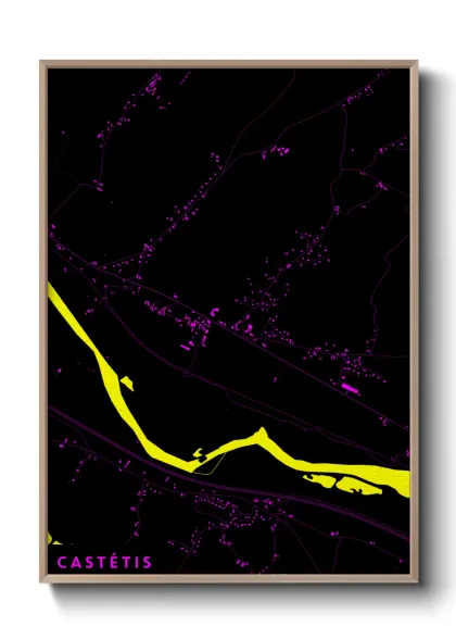 Une affiche de carte sur Castétis