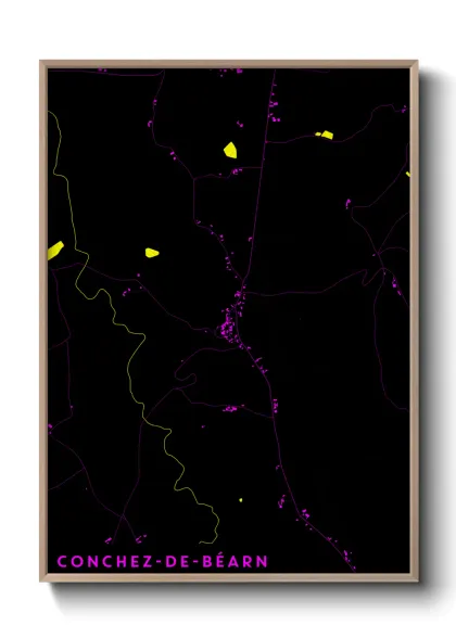 Une affiche de carte sur Conchez-de-Béarn