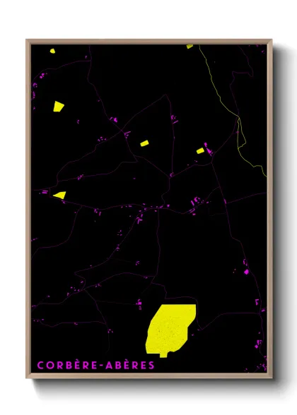 Une affiche de carte sur Corbère-Abères