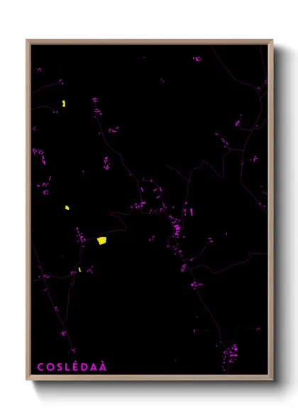 Une affiche de carte sur Coslédaà