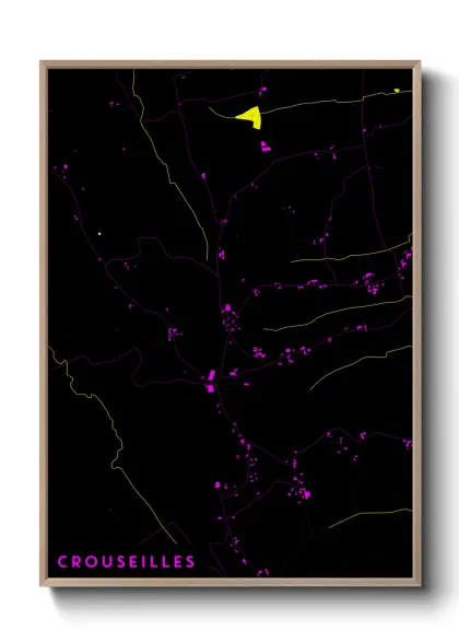 Une affiche de carte sur Crouseilles