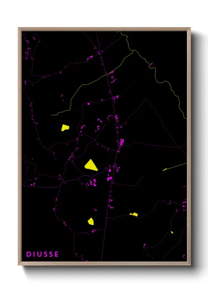 Une affiche de carte sur Diusse