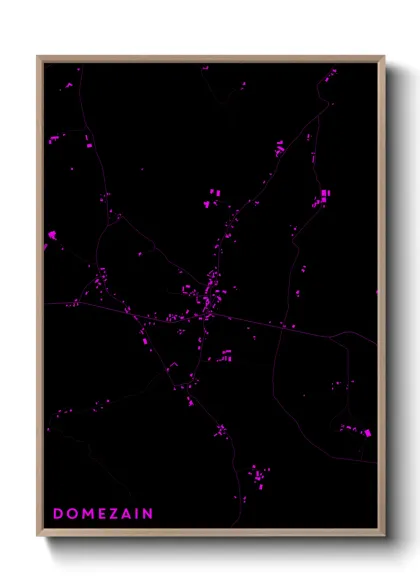 Une affiche de carte sur Domezain