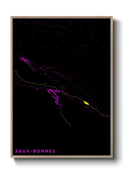 Une affiche de carte sur Eaux-Bonnes