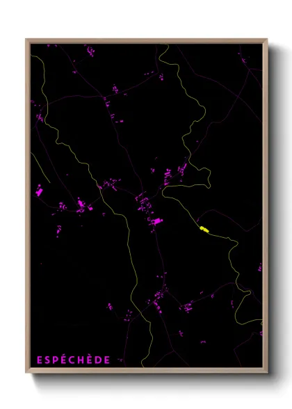 Une affiche de carte sur Espéchède