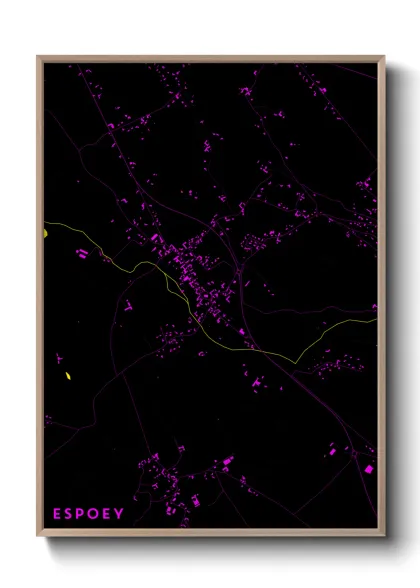 Une affiche de carte sur Espoey