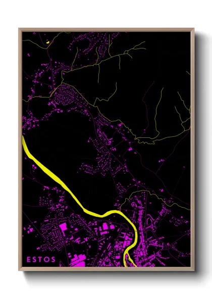 Une affiche de carte sur Estos