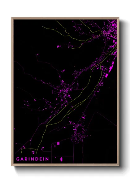 Une affiche de carte sur Garindein