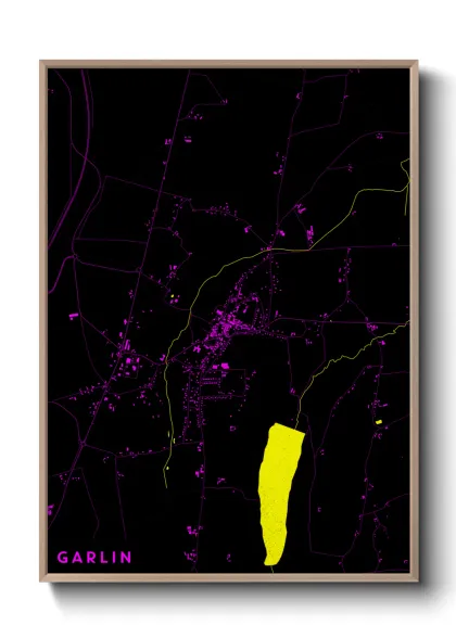 Une affiche de carte sur Garlin