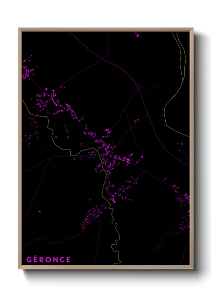 Une affiche de carte sur Géronce