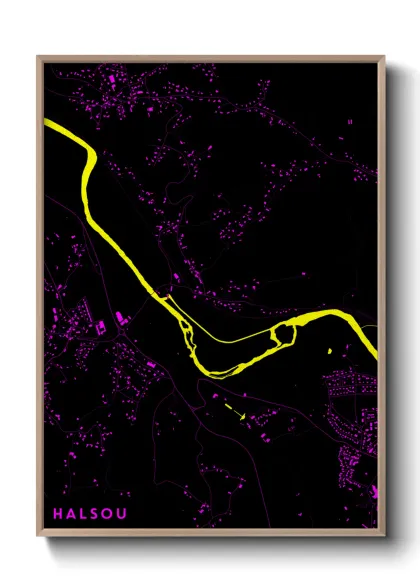 Une affiche de carte sur Halsou
