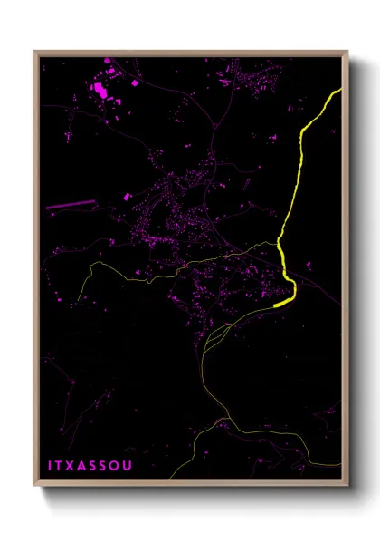 Une affiche de carte sur Itxassou