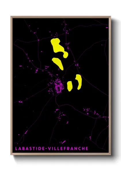 Une affiche de carte sur Labastide-Villefranche