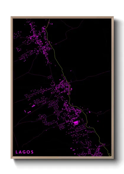 Une affiche de carte sur Lagos