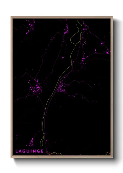Une affiche de carte sur Laguinge
