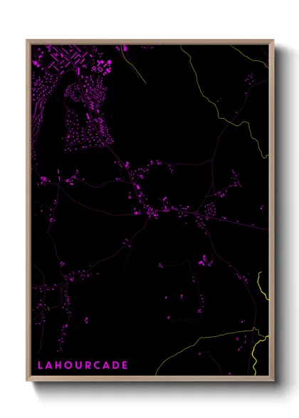 Une affiche de carte sur Lahourcade